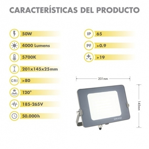Foco Proyector LED 50W 5700K IP65 FORGE+