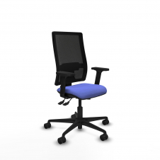 Piqueras y Crespo Bormate asincro malla negra bali azul claro brazos 2D base nailon ruedas 65mm nailon