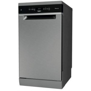 Lavavajillas Whirlpool WSFO 3023 PF X, 45 cm, 10 servicios, clase E, 76 kWh año, 43dB, 7 programas, 3ª bandeja, inox