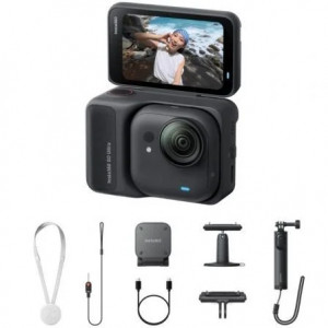 Cámara deportiva Insta360 GO Ultra Creator Bundle, vídeo 4K60, FlowState, cámara sumergible 10 m, negro