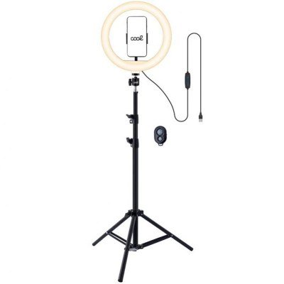 Soporte Tr?pode (180 cm) Aro de Luz LED COOL + Mando Bluetooth