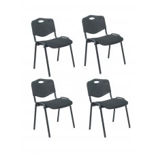 Piqueras y Crespo Pack 4 sillas Iso Mix respaldo negro asiento aran negro