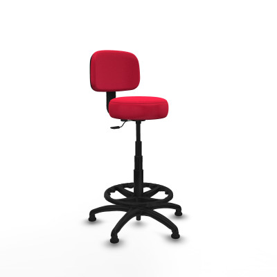 Taburete Llanos CL bali rojo base poliamida topes aro nailon