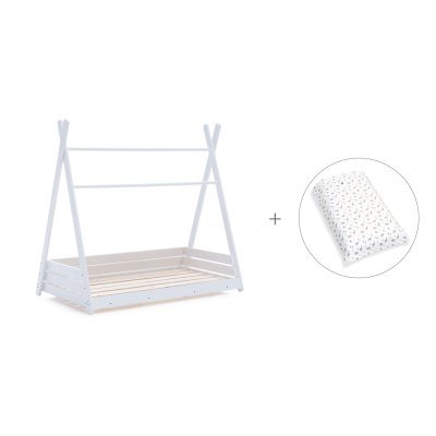 Cama cabaña Montessori blanca 70x140 cm + nórdico Natura · Homy