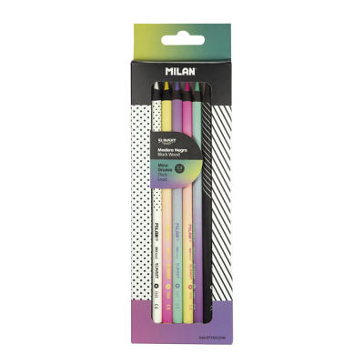 Caja con 6 lápices de colores mina gruesa