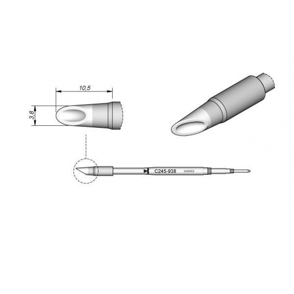 Cartucho Punta Spoon 3,8mm T245 JBC