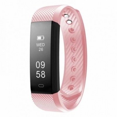 PULSERA CUANTIFICADORA SUNSTECH FITLIFE PINK - PANTALLA OLED 96*32MM - BT4.0 - BAT 60MAH - RESISTENTE AL AGUA HASTA 1M - MONITORIZACION Y AVISOS