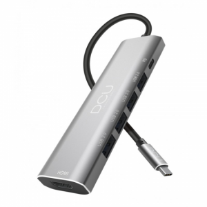 HUB Dcu USB C a HDMI + 4 USB + USB C CARGA 100W