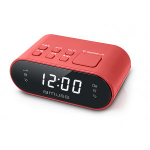 Radio reloj portátil Muse M-10 RED, FM, rojo