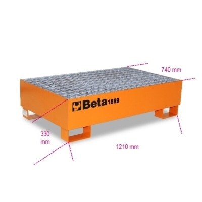 Base en acero BETA para movimiento y almacenaje de 2 barriles de 200 l 018890200