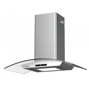 Campana decorativa de pared horizontal Corberó FUJI975XGLAS, t-invertida, 90 cm, 720 m3/h, clase A, 4 velocidades, 67dB, filtro aluminio, 1 luz LED, acero inox cristal