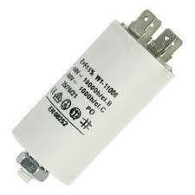 Condensador MOTOR 4,5uF 450Vac FASTON + M8 Medidas 28x62mm