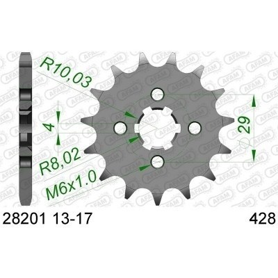 Piñón AFAM acero estándar 28201 - Paso 428 28201-15