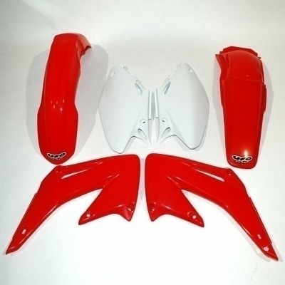 UFO Plastic Kit OEM Color Red/White Honda CR125R/250R HOKIT102@999