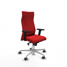 Piqueras y Crespo Albacete direcci?n sincro similpiel rojo brazos 2D base aluminio ruedas 65 engomadas