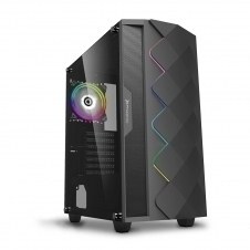 Caja gaming torre phoenix black diamond - cristal templado - tira argb - usb 3.0 - filtros antipolvo - incluye ventilador argb