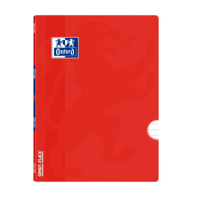 Oxford School Classic Openflex A4 Libreta Grapada - Tapa de Plastico Resistente - 1 Linea con Margen - 48 Hojas de Papel de Calidad - Color Rojo