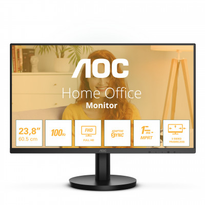 AOC 24B3HMA2 pantalla para PC 60,5 cm (23.8) 1920 x 1080 Pixeles Full HD LED Negro