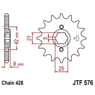 Piñon JT 576 de acero con 18 dientes JTF576.18