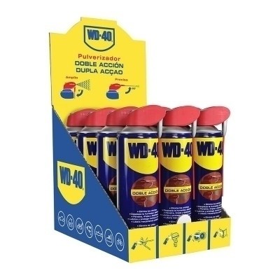 Expositor 12uds spray lubricante WD-40 500ml con aplicador doble uso 34198