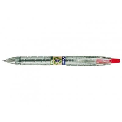 Pilot Boligrafo de Bola Retractil B2P Ecoball BeGreen - Punta Redonda 1mm - Trazo 0.27mm - 86,64% de Plastico Reciclado - Recargable - Color Rojo