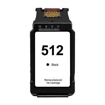 Canon PG512/PG510 Negro Cartucho de Tinta Remanufacturado - Muestra Nivel de Tinta - Reemplaza 2969B001/2970B001