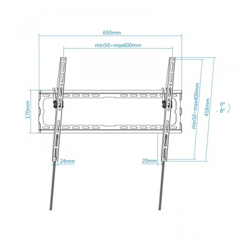 SOPORTE PARED PANTALLAS INCLINABLE 37-80 NEGRO