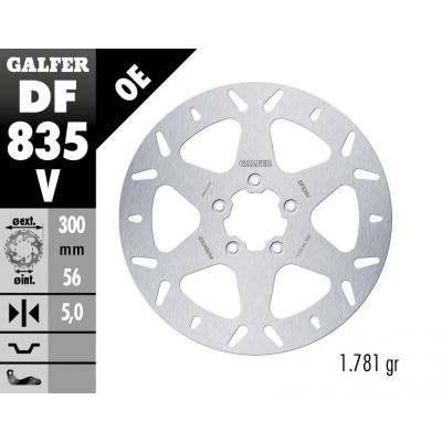 Brake Rotor Fixed Round GALFER DF835V