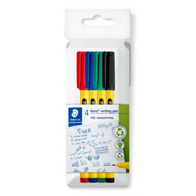 Noris writing pen 307 rotulador de punta fina Negro, Azul, Verde, Rojo 4 pieza(s)