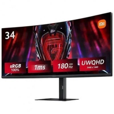 Monitor Gaming Curvo Xiaomi Curved Gaming Monitor G34WQi 34/ WQHD/ 1ms/ 180Hz/ Negro