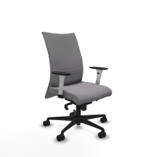 Piqueras y Crespo Albacete confidente sincro similpiel gris brazos 1D blancos base nailon ruedas 65 mm nailon