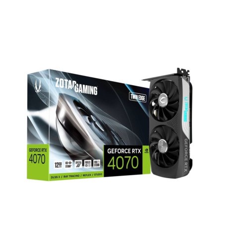 VGA ZOTAC RTX 4070 TWIN EDGE OC,NV,RTX4070,GDDR6,12GB,192BIT,HDMI+3DP,2 VENTILADORES (ZT-D40740H-10M)