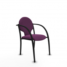 Piqueras y Crespo Pack 2 sillas Hell?n chasis 4 patas negro similpiel morado