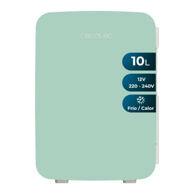 Cecotec Bolero MiniCooling 10L Bahamas Mint Mini Frigorifico Portatil - Capacidad 10L - 12V/220V - Temperatura Regulable - Enfria hasta 7ºC - Funcion Calentamiento hasta 65ºC - Color Menta