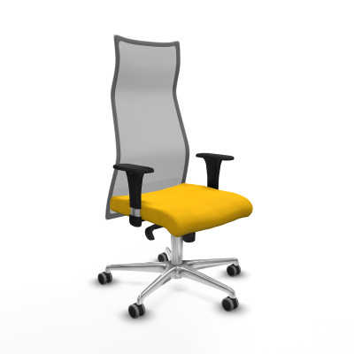 Albacete malla sincro malla gris bali amarillo brazos 1D base aluminio ruedas 65mm engomadas
