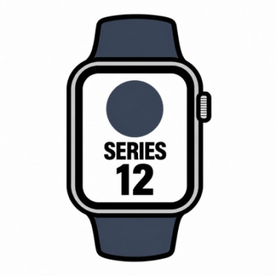 Apple Watch Series 12/ GPS/ 46mm/ Gris Espacial/ Correa Deportiva Azul Marino (S/M)