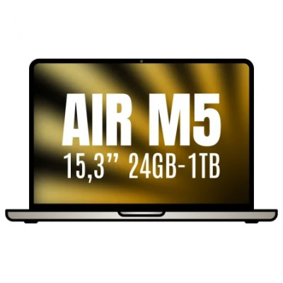 Apple Macbook Air 15,3/ M5 10-Core CPU/ 24GB/ 1TB SSD/ 10-Core GPU/ Blanco Estrella