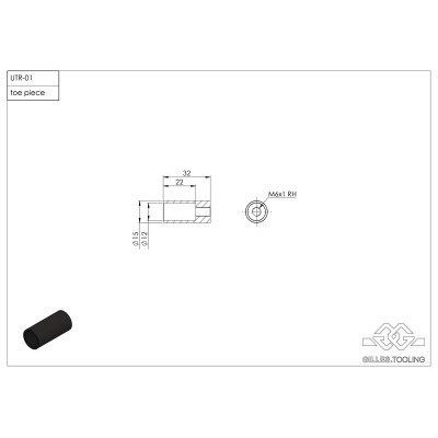 Capuchón de pedal de freno GILLES TOOLING M6 negro UTR-01