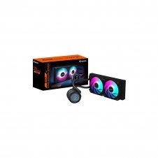 GIGABYTE AORUS WATERFORCE II 240 Refrigerador de CPU líquido AIO - 2x ventiladores ARGB de 120 mm, mecanismo de conexión deslizante, DAISY-CHAIN, co