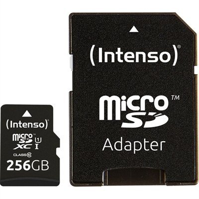 Tarjeta de memoria micro sd intenso 256gb uhs - i cl10 + adaptador sd
