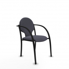 Piqueras y Crespo Pack 2 sillas Hell?n chasis 4 patas negro bali gris oscuro