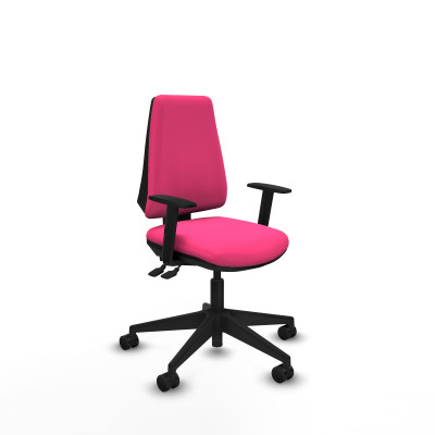 Elche AS similpiel rosa brazos 1D base piramidal ruedas nailon 65mm