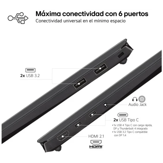 Portátil LG gram 14Z90S-G.AD78B, Intel Core Ultra 7 155H, 32 GB RAM, 1 TB SSD, Intel Arc, 14 pulgadas IPS WUXGA, Windows 11 Home, negro obsidiana - imagen 7
