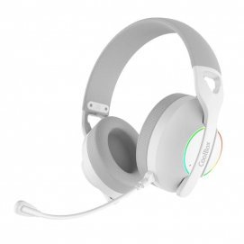 Auriculares Diadema Coolbox Gaming con micro WB01, Radiofrecuencia, Bluetooth, blanco