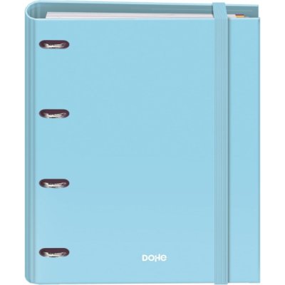 Dohe Serenity Carpeta de 4 Anillas Mixtas de 35mm Recambio 100 Hojas Cuadricula 5mm - Formato A4 - Cierre con Goma - Incluye 4 Separadores y Sobre de Polipropileno - Color Azul