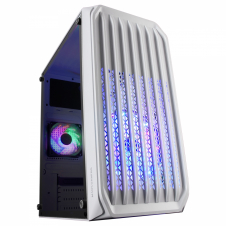 Mars Gaming MC-S2 Blanco Caja PC Compacta Gaming Micro-ATX 2 Ventiladores FRGB Raibow con Rejilla Frontal Ventana Lateral Completa
