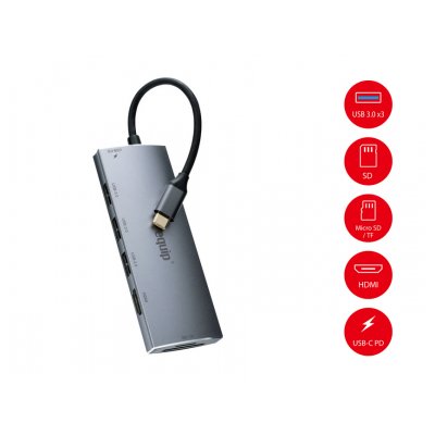 Equip 7en1 Hub USB-C a USB 3.0/ HDMI/ USB-C PD/ SD