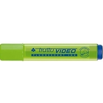 Tratto Video Marcador Fluorescente - Punta Biselada - Tinta Base de Agua - Secado Rapido - Color Verde Lima Fluorescente
