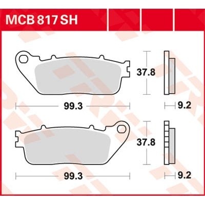 Pastillas de freno traseras sinterizadas serie SH TRW MCB817SH