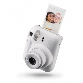 Cámara fotos instantánea Fujifilm Instax Mini 12, flash, exposición automática, incluye 10 Films y bolsa, Clay blanco